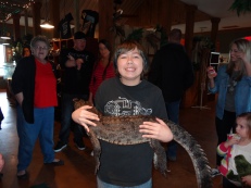 Austin holding a heavy alligator!